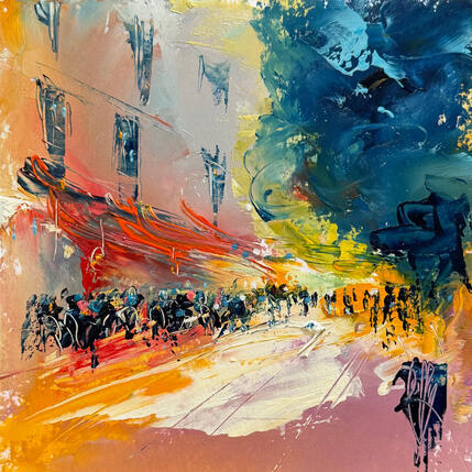 Painting Journée soleil by Raffin Christian | Painting Figurative Oil Urban