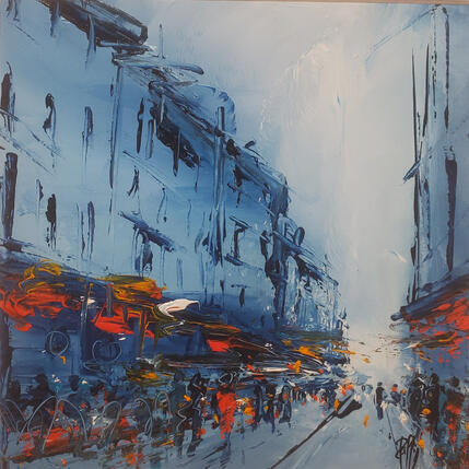 Peinture Soir de ville par Raffin Christian | Tableau Figuratif Huile Urbain