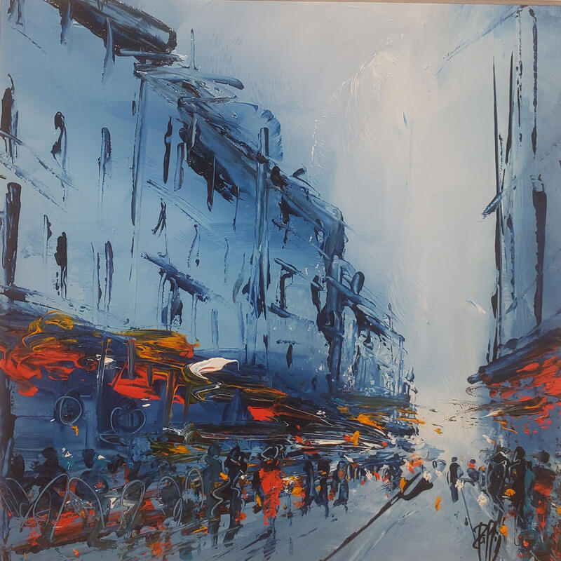 Gemälde Soir de ville von Raffin Christian | Gemälde Figurativ Urban Öl