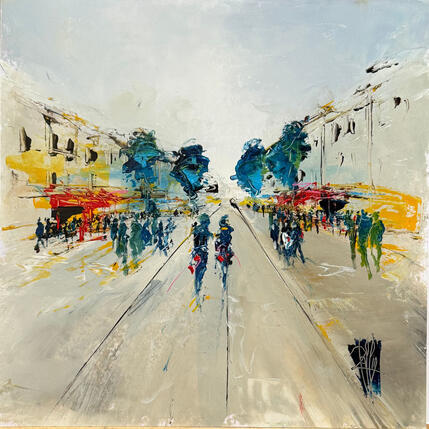 Painting Cours Mirabaud by Raffin Christian | Painting Figurative Oil Urban