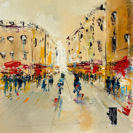 Painting Rue d'Italie by Raffin Christian | Painting Figurative Oil Urban