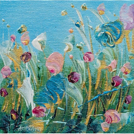 Peinture Envolée de pétales par Amblard Florence | Tableau Impressionnisme Acrylique Nature, Paysages