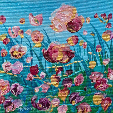 Peinture Danse de fleurs par Amblard Florence | Tableau Impressionnisme Acrylique Nature, Paysages