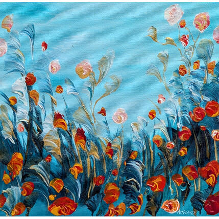 Peinture Hautes herbes fleurie par Amblard Florence | Tableau Impressionnisme Acrylique Nature, Paysages