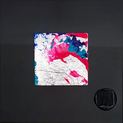 Peinture Kiss par Bauquel Véronique | Tableau Abstrait Collage Minimaliste