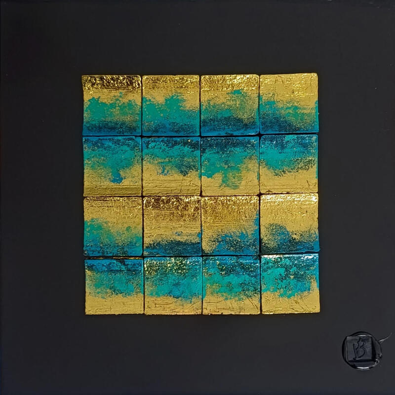 Peinture Mendoza par Bauquel Véronique | Tableau Abstrait Minimaliste Collage