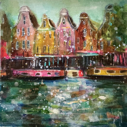 Painting Amsterdam houses  by Solveiga | Painting  Acrylic Pop icons