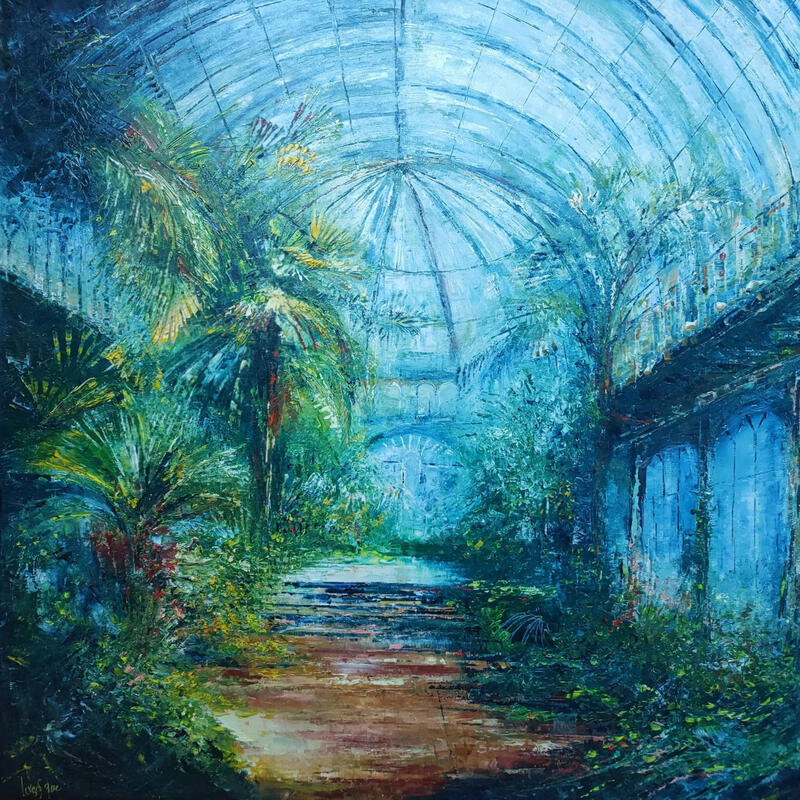 Peinture Jardin d'orient par Levesque Emmanuelle | Tableau Huile