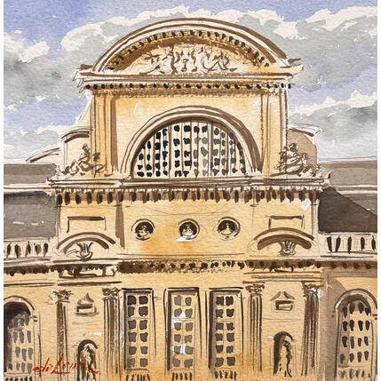 Painting Fronton by De León Lévi Marcelo | Painting Figurative Watercolor Pop icons, Urban