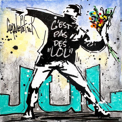 Peinture Hommage à Banksy par Cornée Patrick | Tableau Pop-art Graffiti, Huile Musique, Scènes de vie, Société
