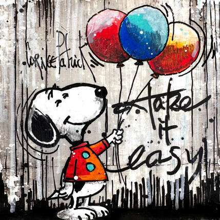 Painting Snoopy, take it easy by Cornée Patrick | Painting Pop-art Graffiti, Oil Child, Cinema, Pop icons