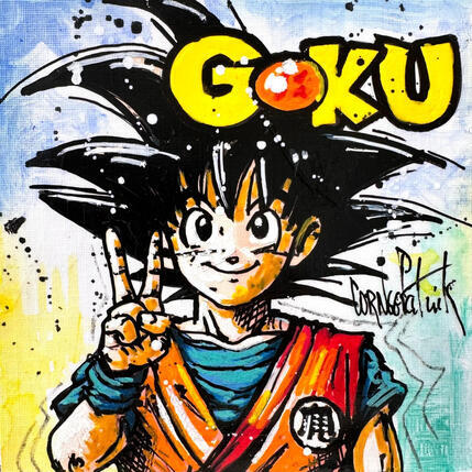 Peinture Goku par Cornée Patrick | Tableau Pop-art Graffiti, Huile Cinéma, Enfant, Icones Pop