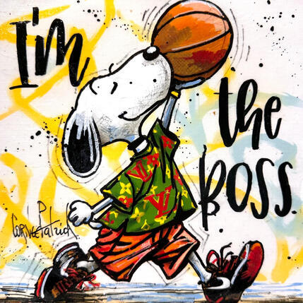 Peinture Snoopy aime le basketball par Cornée Patrick | Tableau Pop-art Graffiti, Huile Icones Pop, Scènes de vie, Sport
