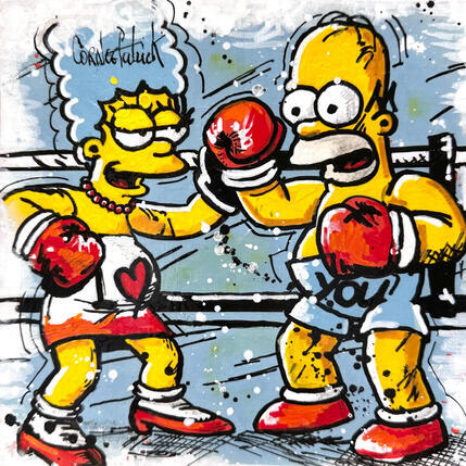 Peinture Marge et homer, I love you par Cornée Patrick | Tableau Pop-art Graffiti, Huile Cinéma, Icones Pop, Sport