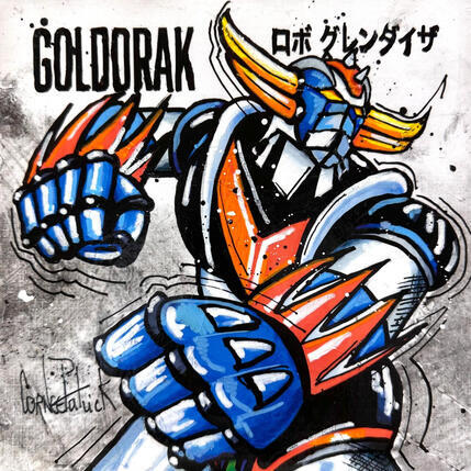 Gemälde Goldorak von Cornée Patrick | Gemälde Pop-Art Graffiti, Öl Kinder, Kino, Pop-Ikonen