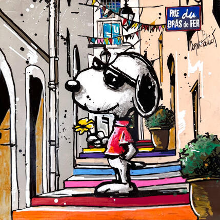 Peinture Snoopy in love par Cornée Patrick | Tableau Pop-art Graffiti, Huile Enfant, Icones Pop, Scènes de vie