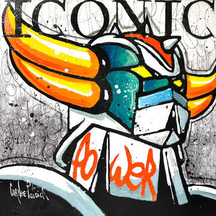 Painting Goldorak, power by Cornée Patrick | Painting Pop-art Graffiti, Oil Child, Cinema, Pop icons