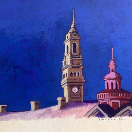 Painting Horloge - Grand place - Lille by Pasquale | Painting