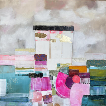 Peinture Balade au bord du canal par Lau Blou | Tableau