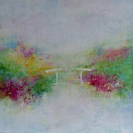 Painting Delightful Bridge by Coupette Steffi | Painting Figurative Acrylic Urban