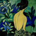 Peinture Jardin bleu par Sundblad Silvina | Tableau Figuratif Acrylique Pastel