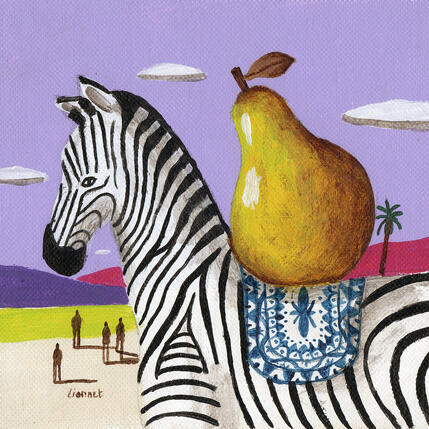 Painting Zèbre à la poire by Lionnet Pascal | Painting