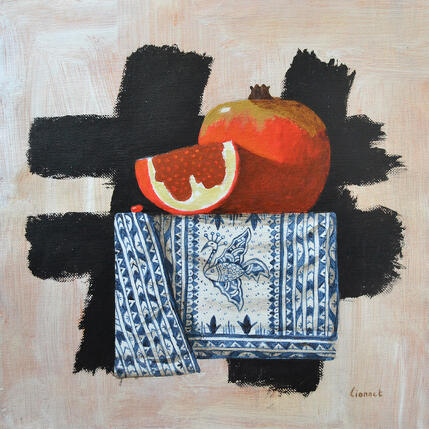 Peinture Grenades par Lionnet Pascal | Tableau Surréalisme Acrylique Natures mortes