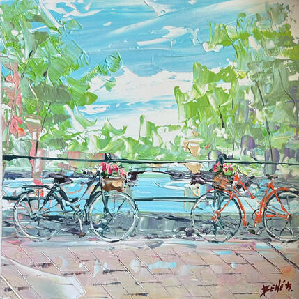 Painting the gentle rush by Rodrigues Bené | Painting Figurative Acrylic Urban