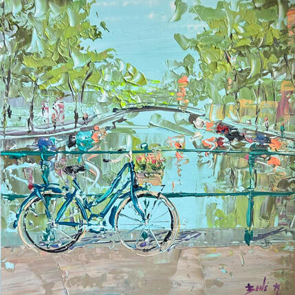Painting pedals and possibilities by Rodrigues Bené | Painting Figurative Acrylic Urban