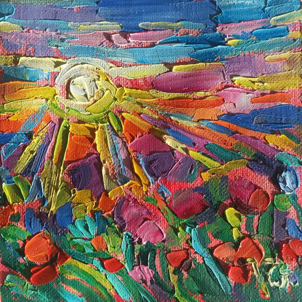 Painting Pure joy by Georgieva Vanya | Painting Figurative Oil Landscapes
