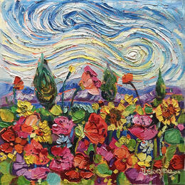 Peinture Natures poetry par Georgieva Vanya | Tableau Figuratif Huile Paysages