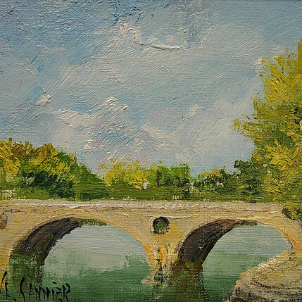 Painting Pont parisien sur la Seine by Sannier Daniel | Painting Impressionism Oil Landscapes