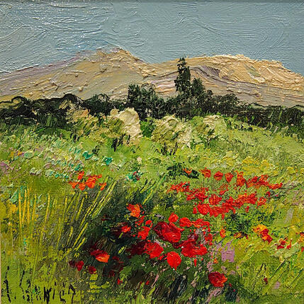 Painting La Provence vers le Mont Ventoux by Sannier Daniel | Painting Impressionism Oil Landscapes