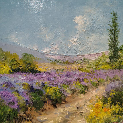 Painting Lavandes le chemin by Sannier Daniel | Painting Impressionism Oil Landscapes, Pop icons