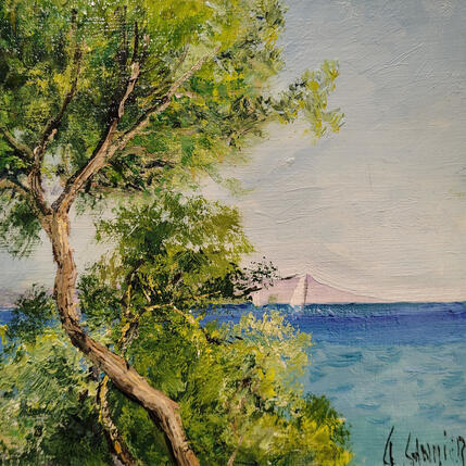 Painting Les pins à Agistri, en Grèce by Sannier Daniel | Painting Impressionism Oil Landscapes, Pop icons