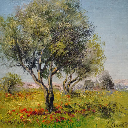 Painting Oliviers en Grèce by Sannier Daniel | Painting Impressionism Oil Landscapes, Pop icons