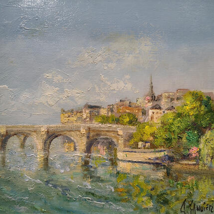 Painting Paris au printemps, le Vert Galant by Sannier Daniel | Painting Impressionism Oil Landscapes