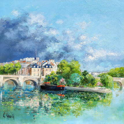 Painting Le Vert Galant by Sannier Daniel | Painting Impressionism Oil Landscapes