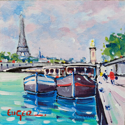 Painting LES QUAIS A PARIS by Euger | Painting