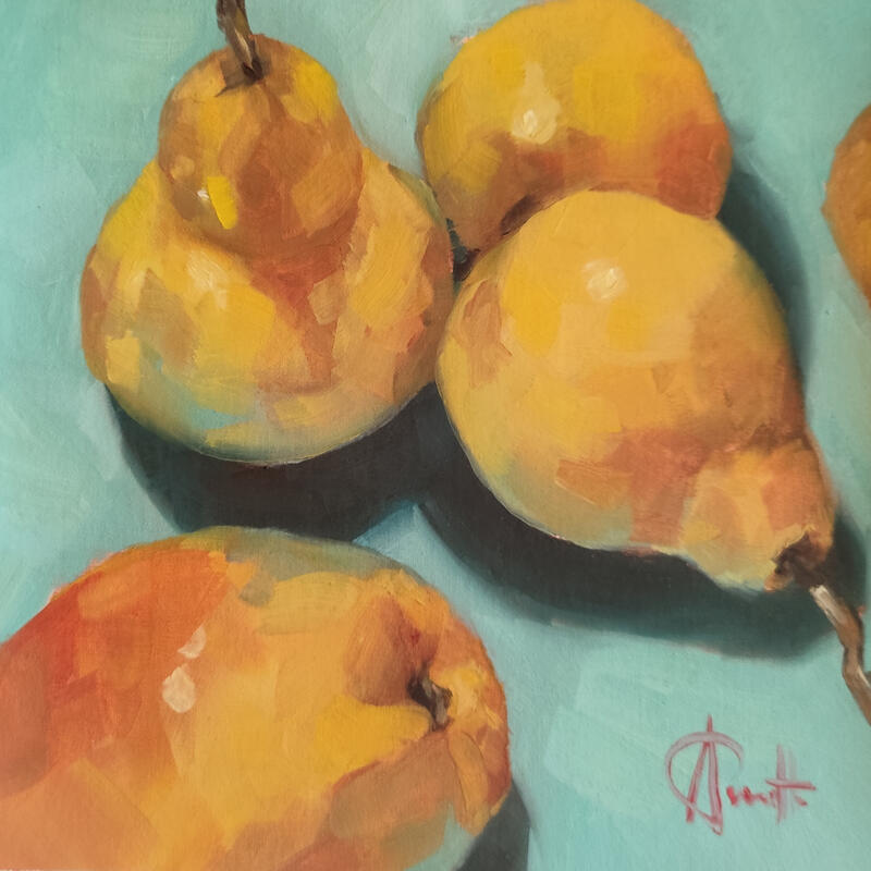 Gemälde Pop pears 2.0 von Parisotto Alice | Gemälde Figurativ Öl