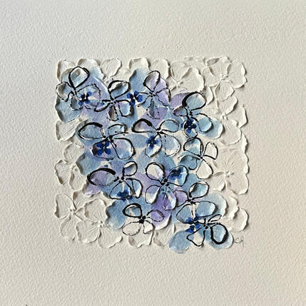 Gemälde Blue deckle  von Caitrin Alexandre | Gemälde Figurativ Aquarell, Tinte Minimalistisch, Natur, Pop-Ikonen