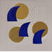 Painting Trois ailerons au soleil by Caitrin Alexandre | Painting Abstract Minimalist Acrylic Gold leaf