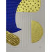 Painting Voile bleue sur les flots by Caitrin Alexandre | Painting Abstract Minimalist Acrylic Gold leaf
