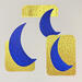 Painting Régate aux voiles bleues by Caitrin Alexandre | Painting Abstract Minimalist Acrylic Gold leaf