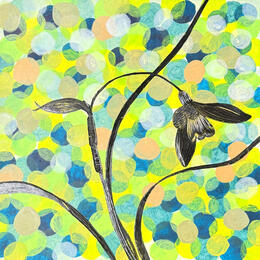 Peinture Beauté Noire par Caitrin Alexandre | Tableau Abstrait Acrylique, Feuille d'or Minimaliste