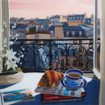 Peinture Andy était surpris par les croissants aux framboises par Auriol Philippe | Tableau