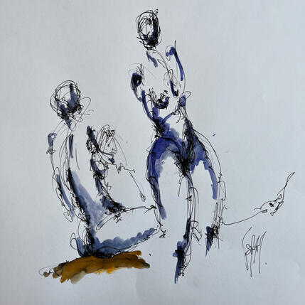 Painting Maelle 2 poses  by Sahuc François | Painting
