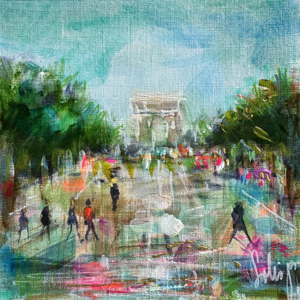 Peinture Les Champs Élysées par Solveiga | Tableau Acrylique