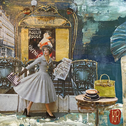 Pintura Rdv au Louvre por Romanelli Karine | Pintura