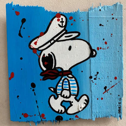 Peinture F1 Snoopy marin par Marie G. | Tableau Pop-art Acrylique, Bois, Collage Icones Pop
